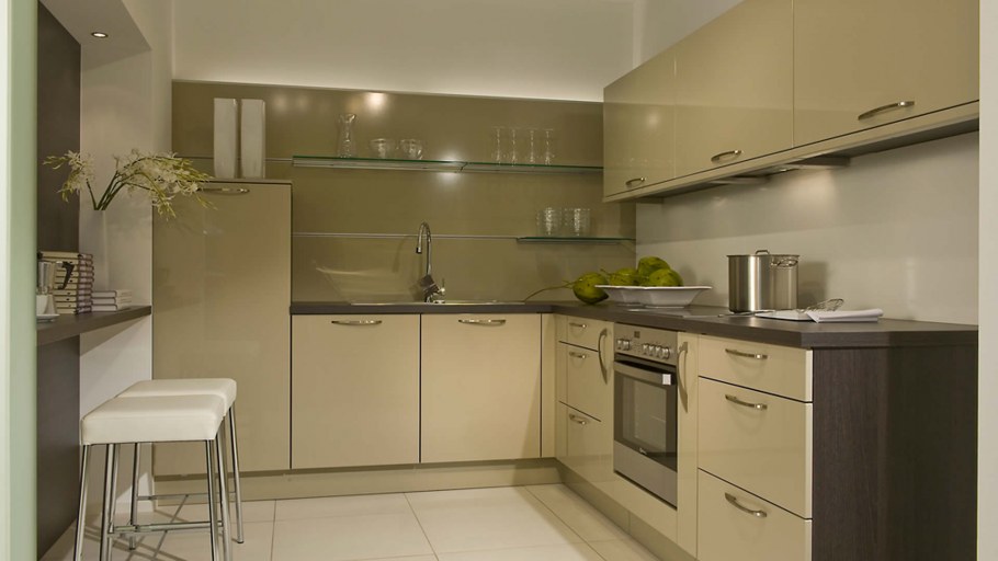 Матовая кухня цвета хаки