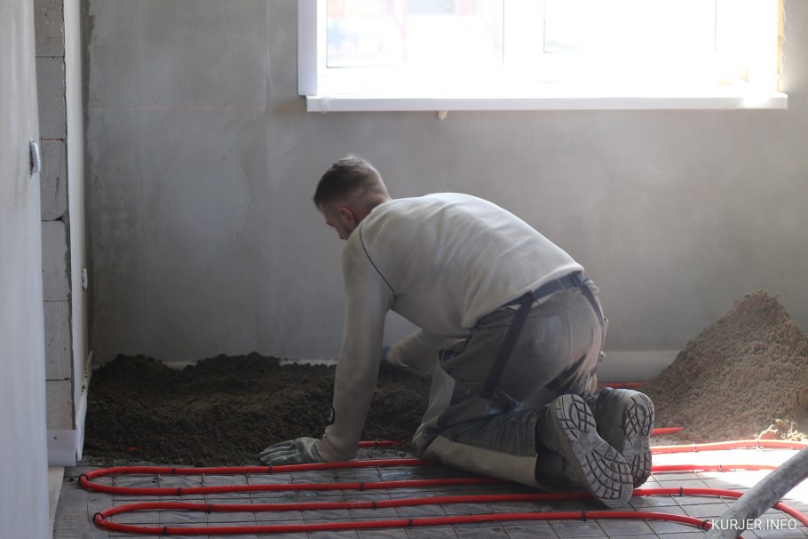 Сухое бетонирование пола