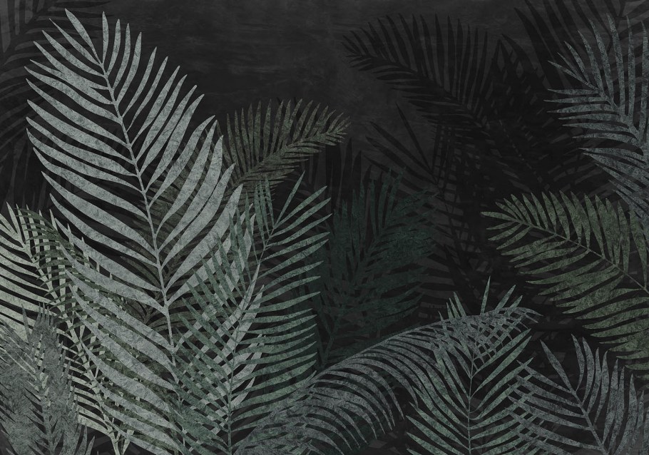 Листья папоротника на стене