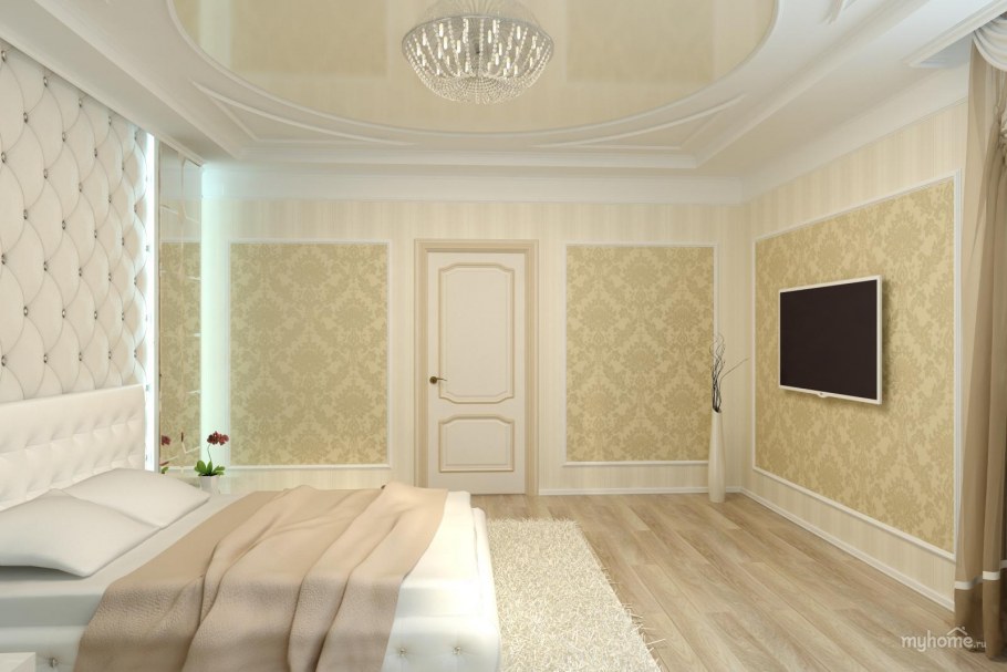 Спальня арт деко в светлых тонах