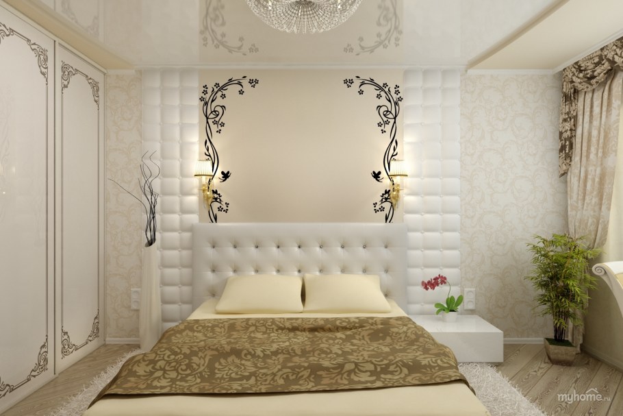 Спальня в светлых тонах