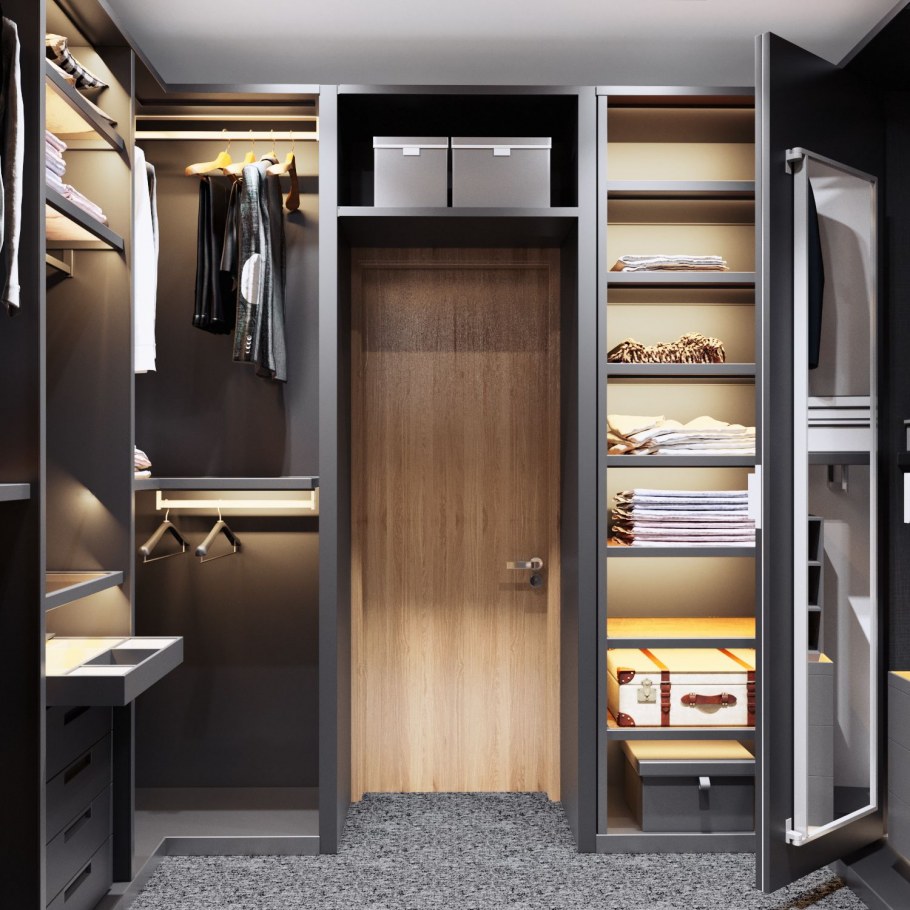 Проходная гардеробная комната