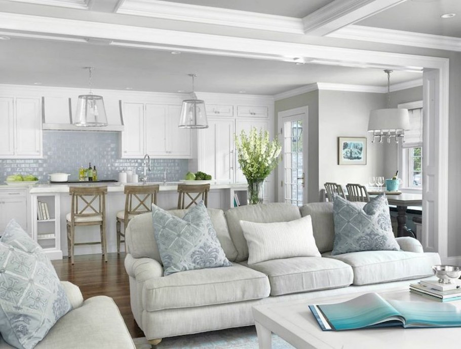 Кухня гостиная в сером цвете