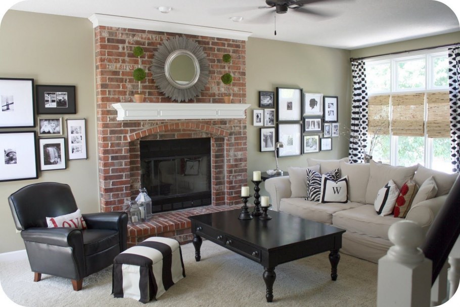 Гостиная с печью камином