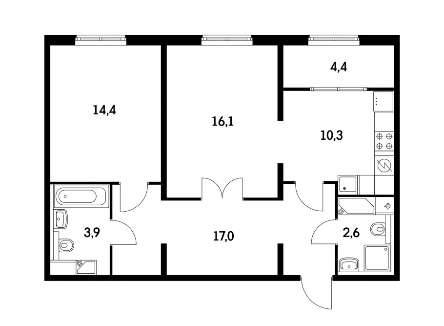 Планировка Ярцевская 33