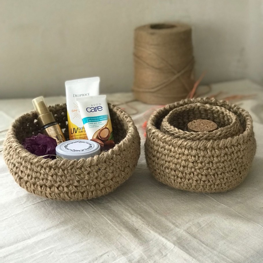 Корзины из джутового шпагата