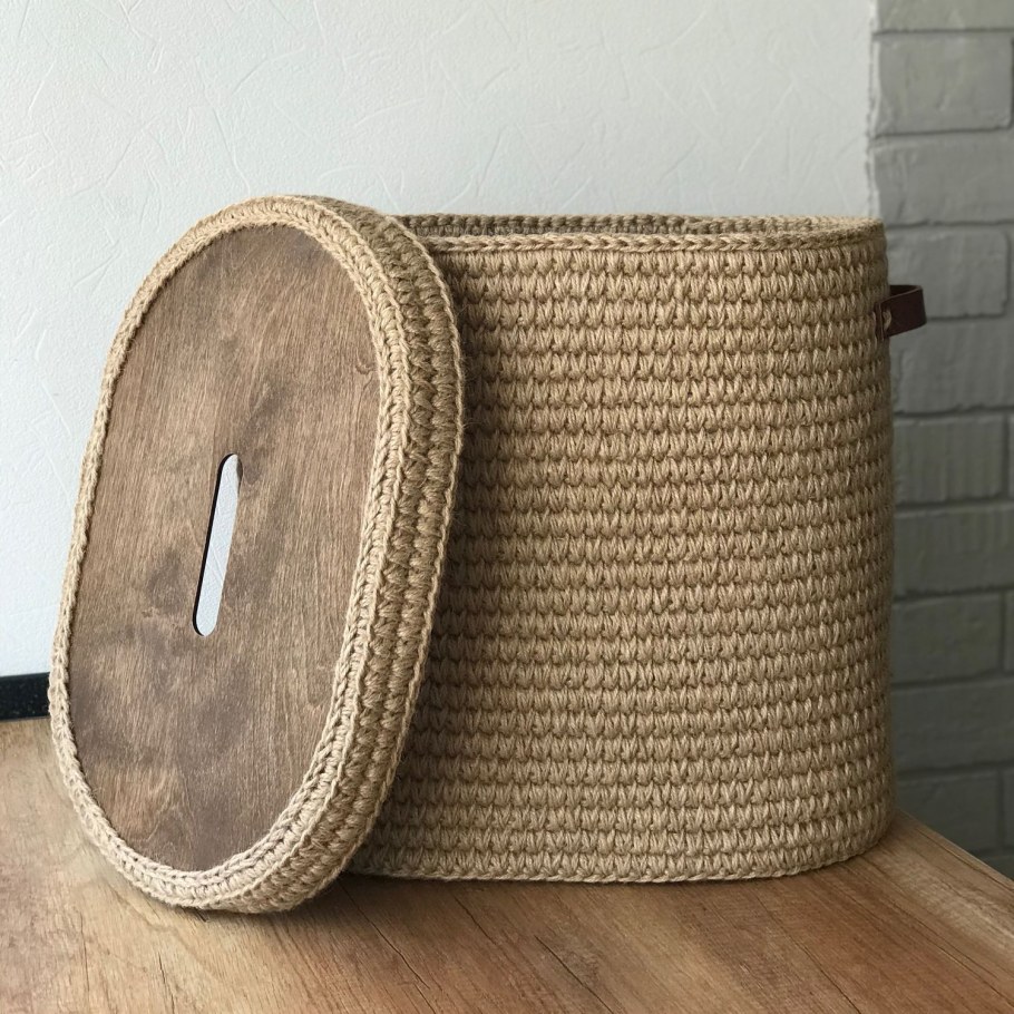 Корзина для белья из джута