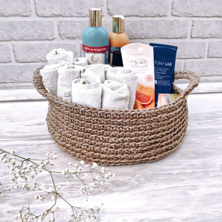 Джут корзинки в ванную