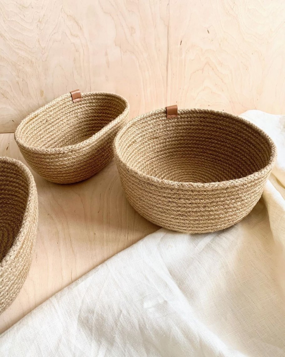 Корзинка из джутового каната