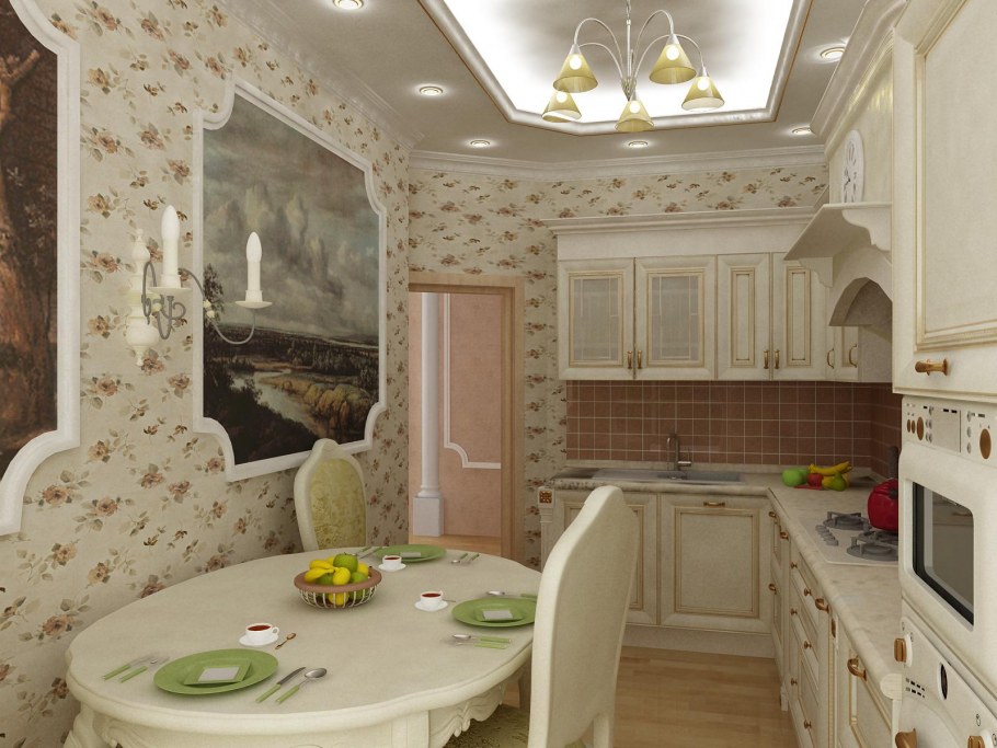 Кухонный гарнитур с розами