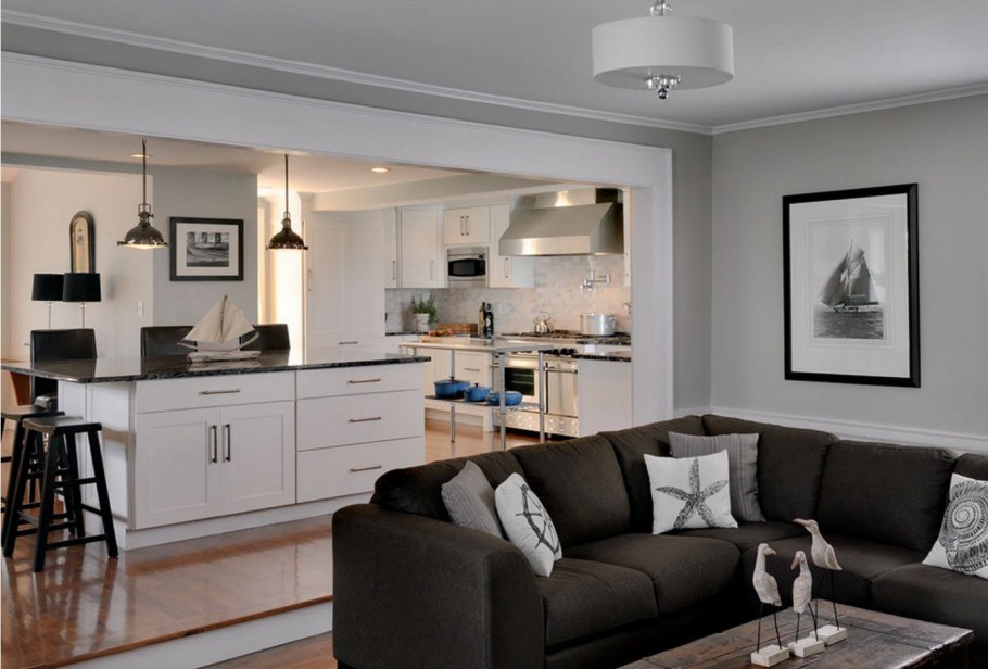 Крашеные стены на кухне