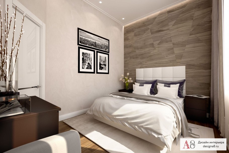 Темный ламинат на стене