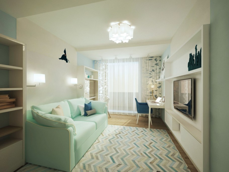 Интерьер однушки для молодой девушки