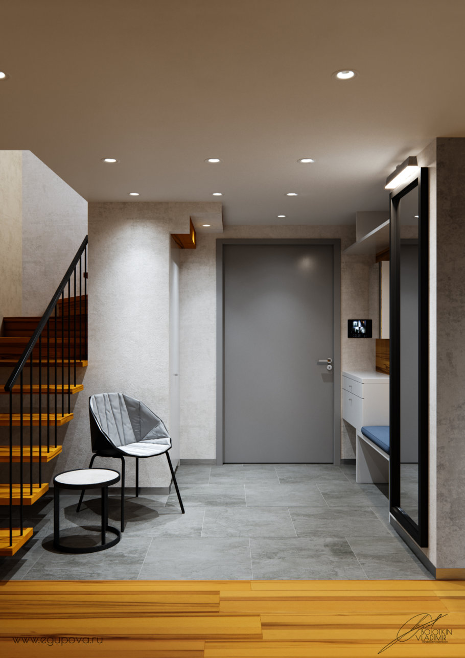 Холл в частном доме в стиле минимализма