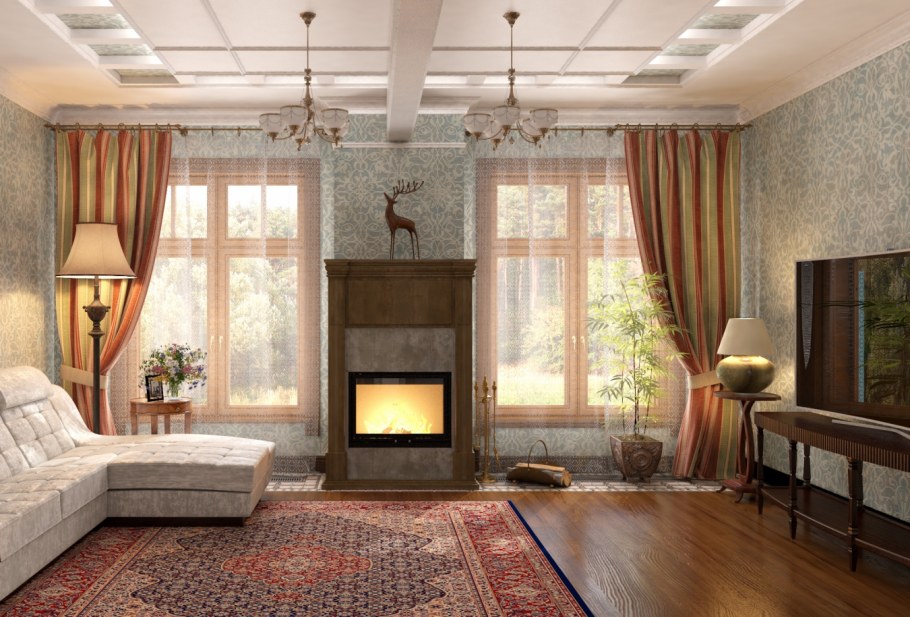 Камин в усадебном стиле