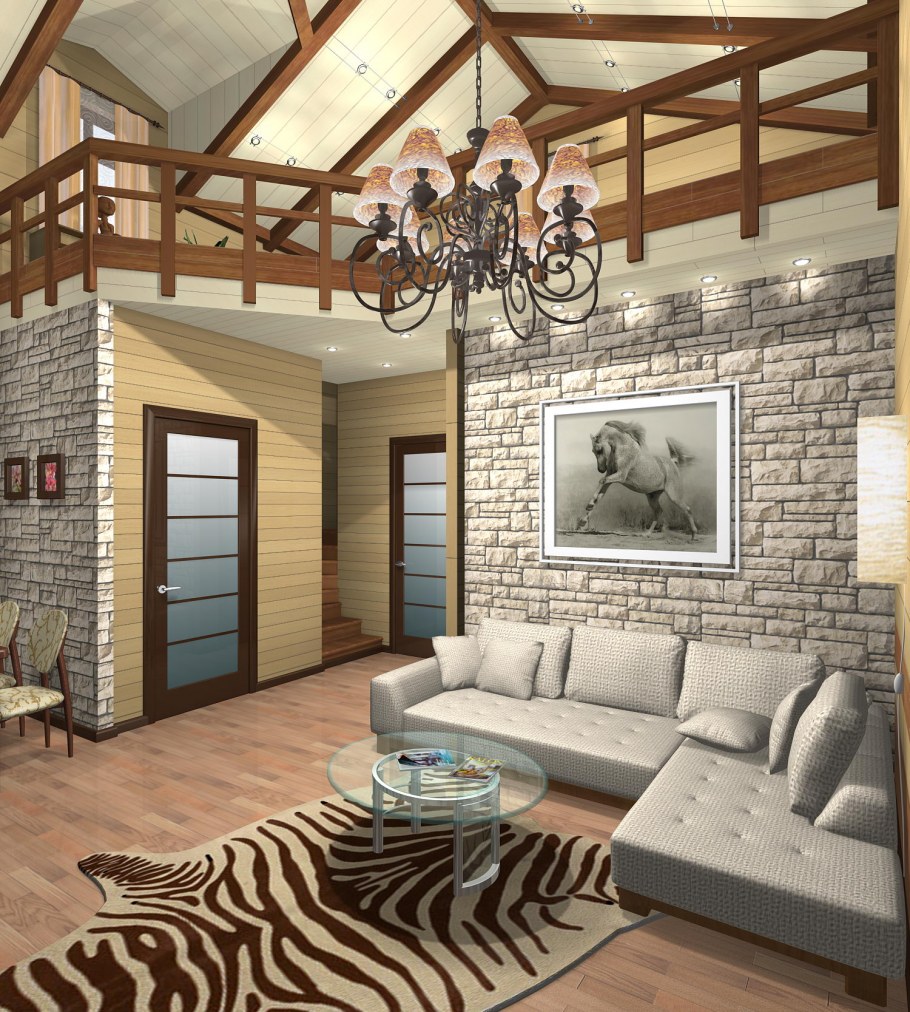 Интерьер дома из газобетона