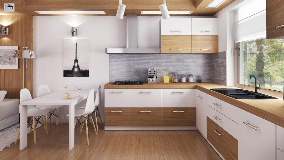 Светлый интерьер частного дома