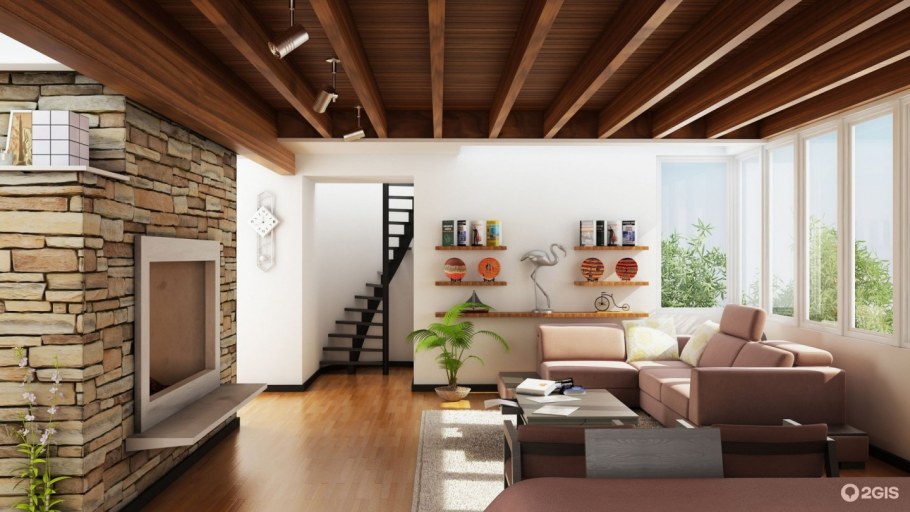 Дом из блоков интерьер