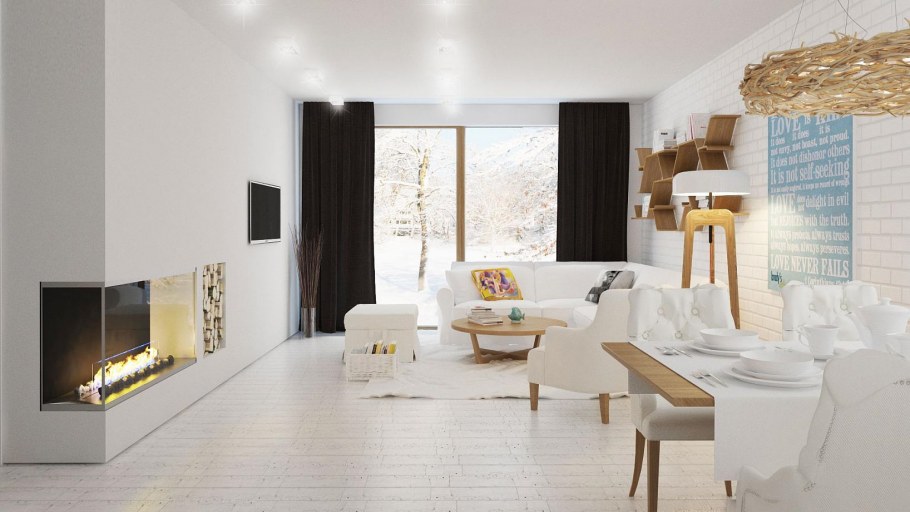 Интерьер дома из пеноблоков