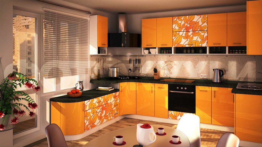 Кухни оранжевого цвета