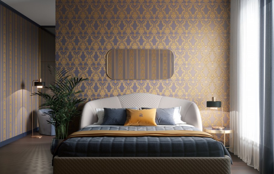 Интерьер с винтажными обоями