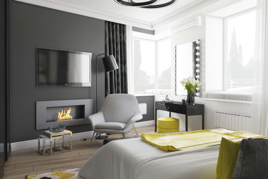 Цвет графит в интерьере