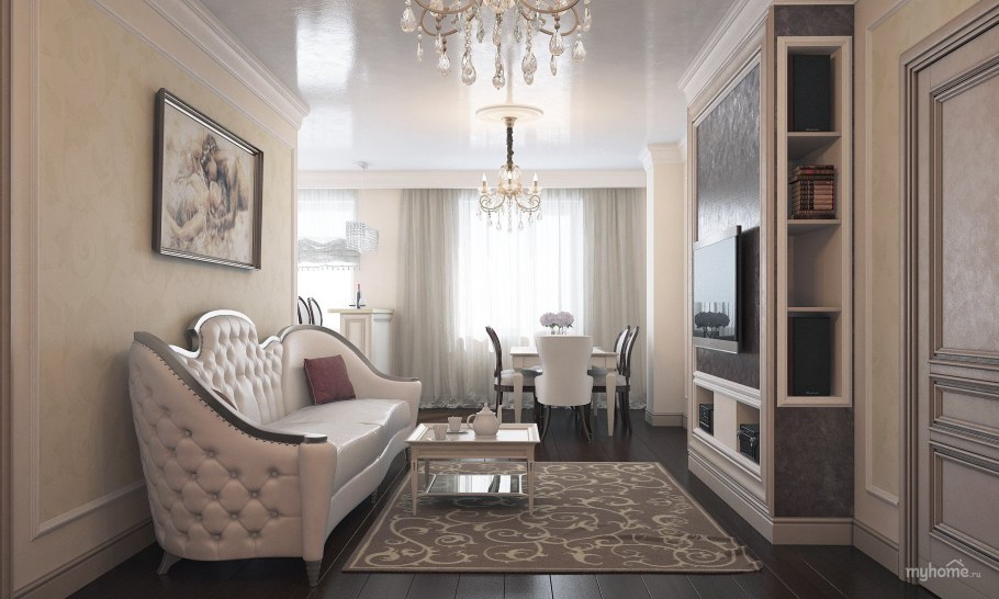Интерьер гостиной классика
