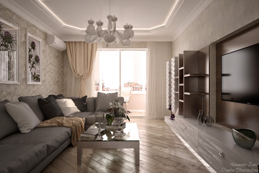 Интерьеры гостиных в стандартной квартире