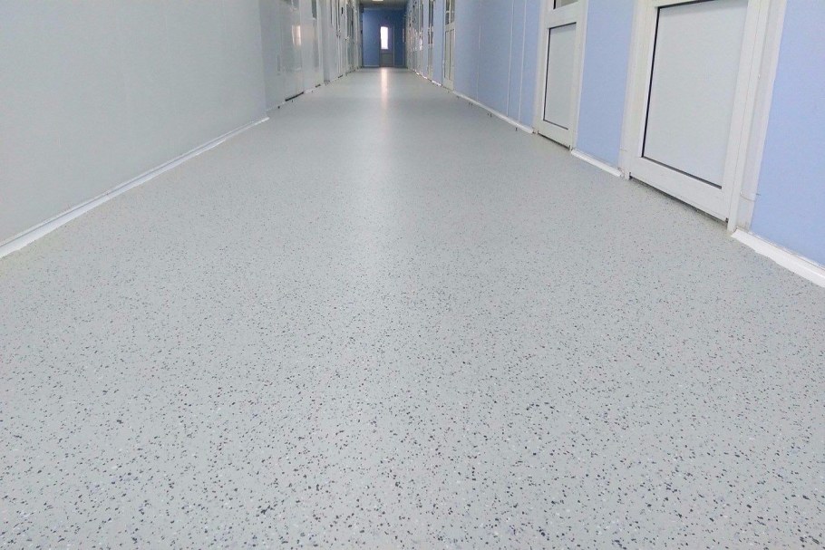 RAL 7040 наливной пол с флоками