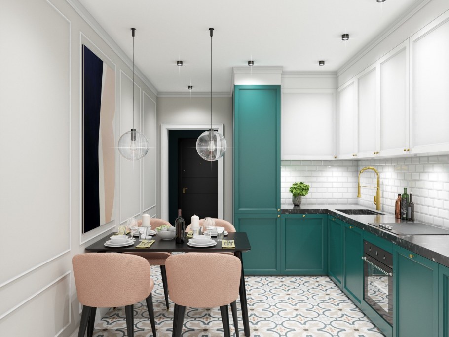 Кухня Неоклассика изумруд