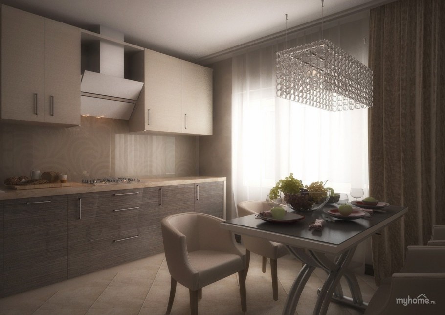 Кухня в коричневых тонах