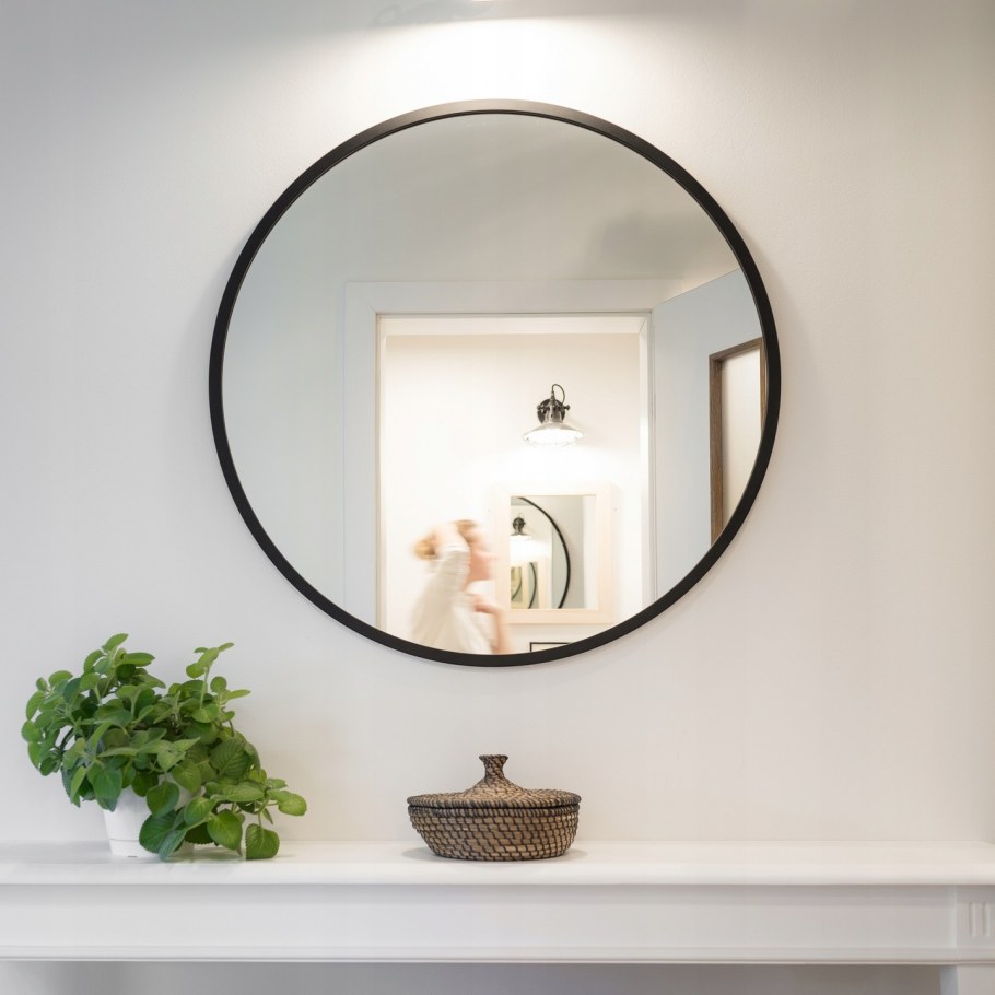 Черное круглое зеркало икеа