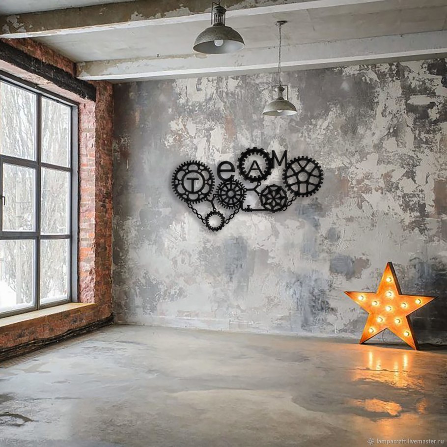 Декор стен в стиле лофт