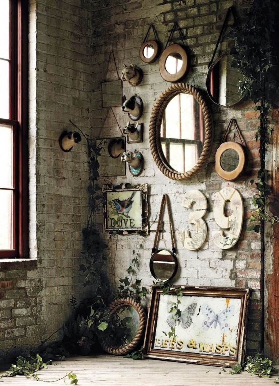 Винтажное зеркало в интерьере