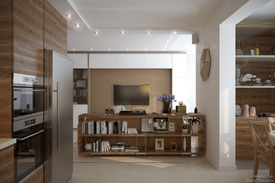 Необычная кухня гостиная