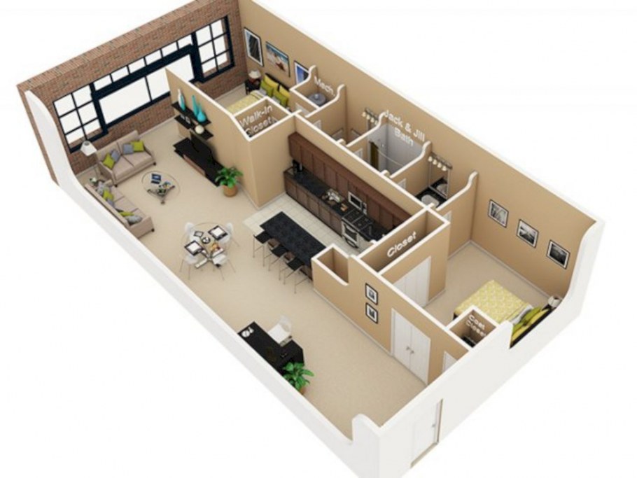 3d планировка квартиры вид сверху
