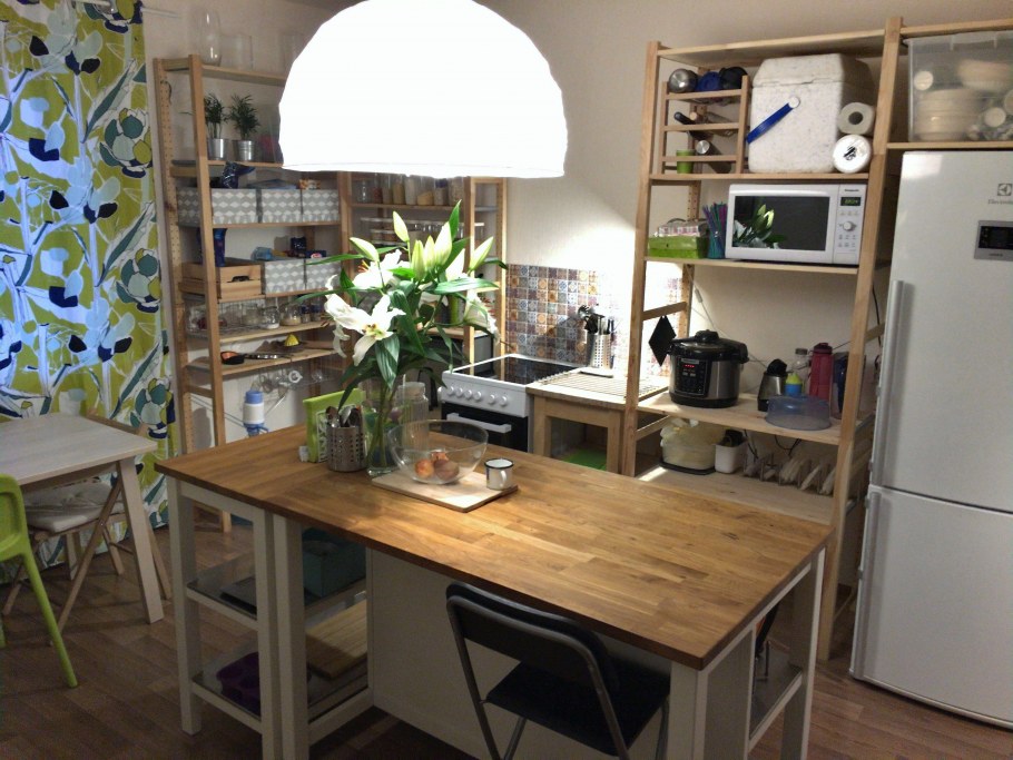 Стеллаж со столом икеа Ивар