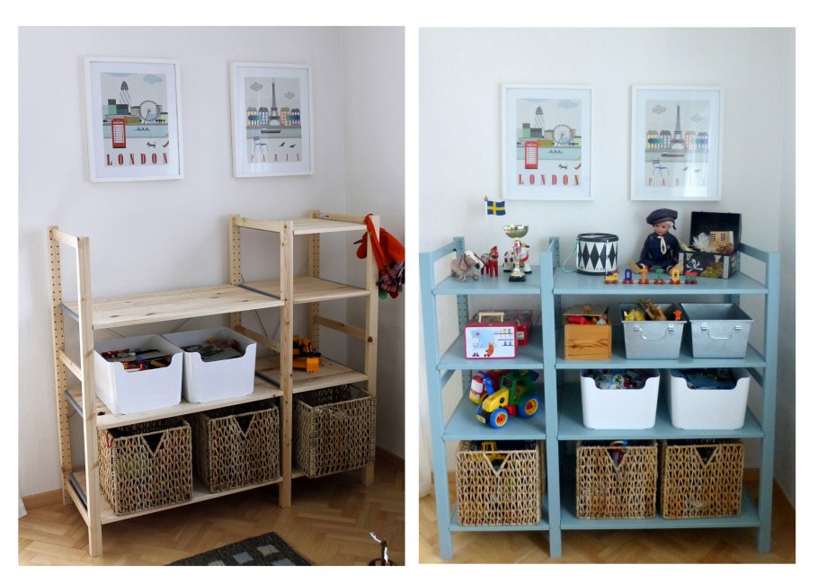 Икеа стеллажи Ивар в кладовке