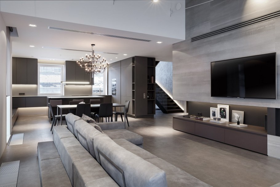 Кухня-гостиная Неоклассика 20 кв метров