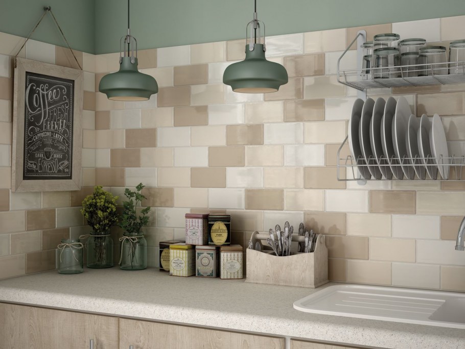 Плитка кирпичиком на кухню