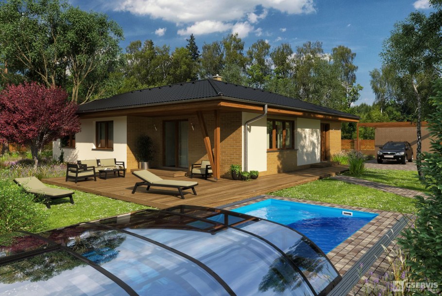 Дом бунгало планировка