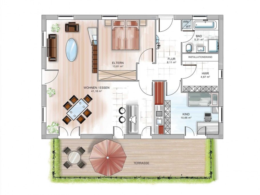 Бунгало планировка