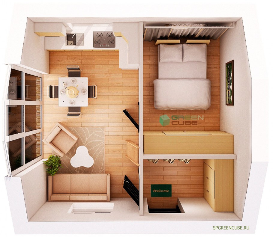 Гостевой домик проекты 6х6