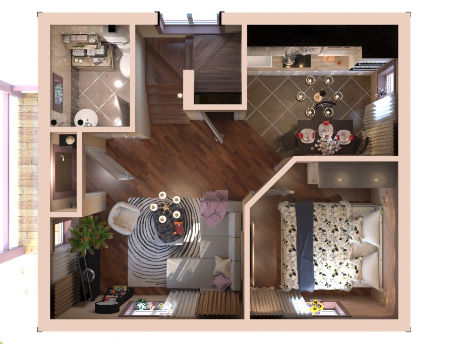 Планировка маленьких домиков