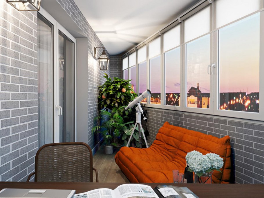 Дизайнерская отделка балкона