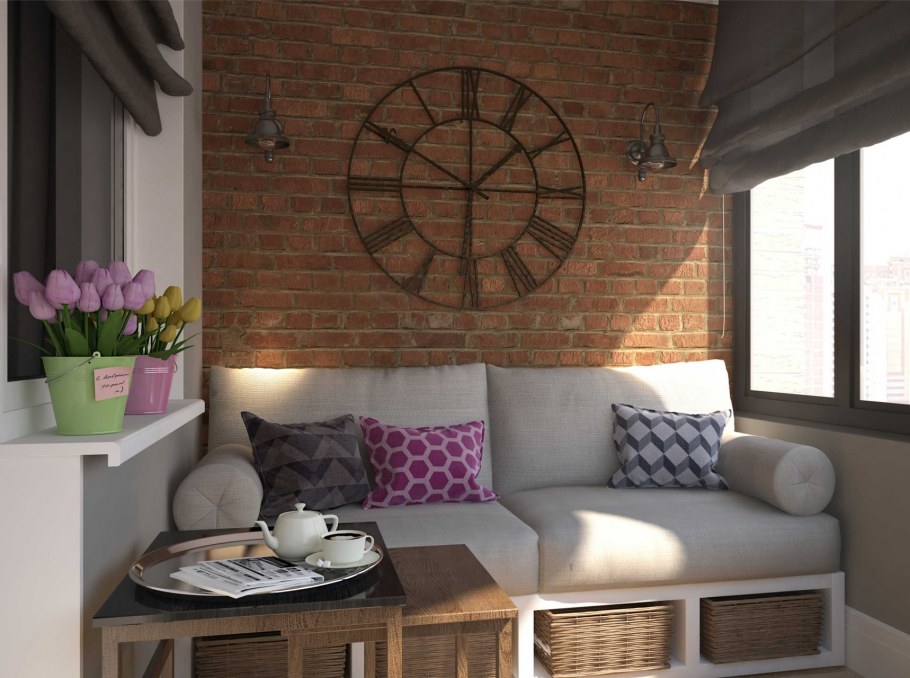 Клинкер на балконе