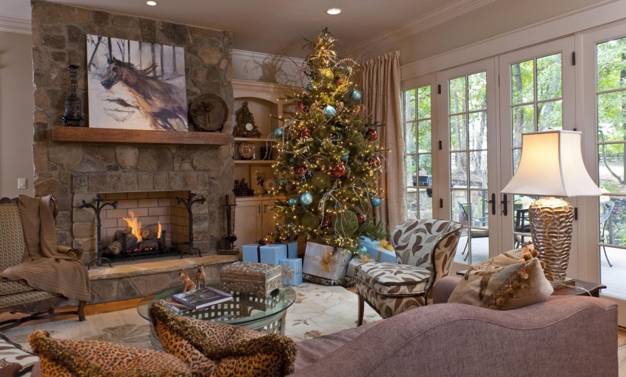 Декор гостиной на новый год