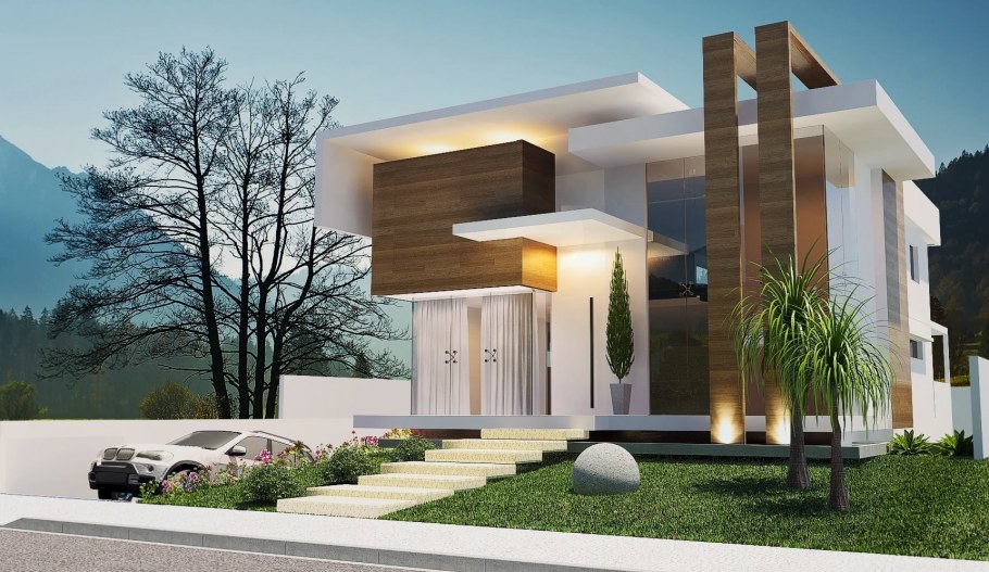 Загородный дом в стиле конструктивизм