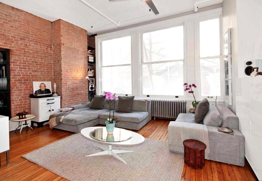 Гостиная в стиле гранж и лофт