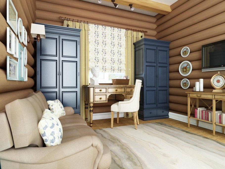 Интерьер сруба в стиле Прованс